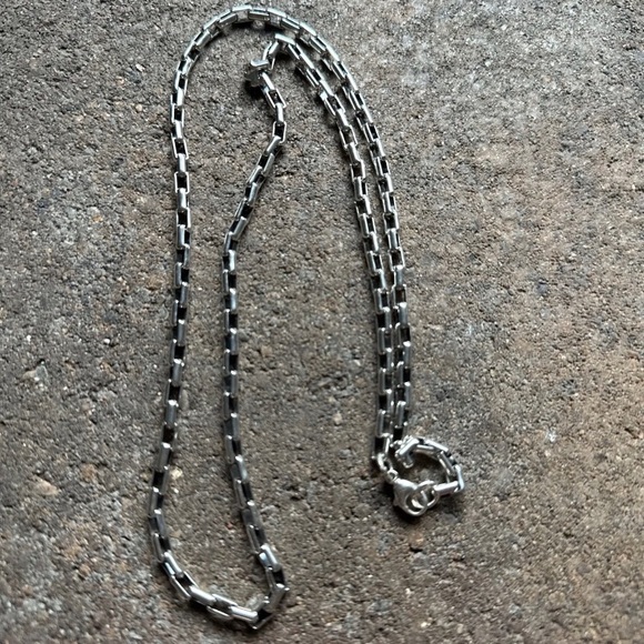 Mens Sterling Silver Link Chain Necklace 24 Inch - Picture 7 of 12